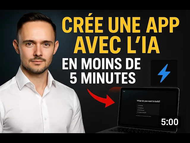 Miniature vidéo : J'ai créé une app avec l'IA en 5 minutes (sans coder)